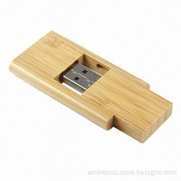 Wooden USB Flash Drive with 64MB to 128GB Capacity